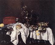 HEDA, Willem Claesz. Still-Life with Pie, Silver Ewer and Crab sg USA oil painting reproduction